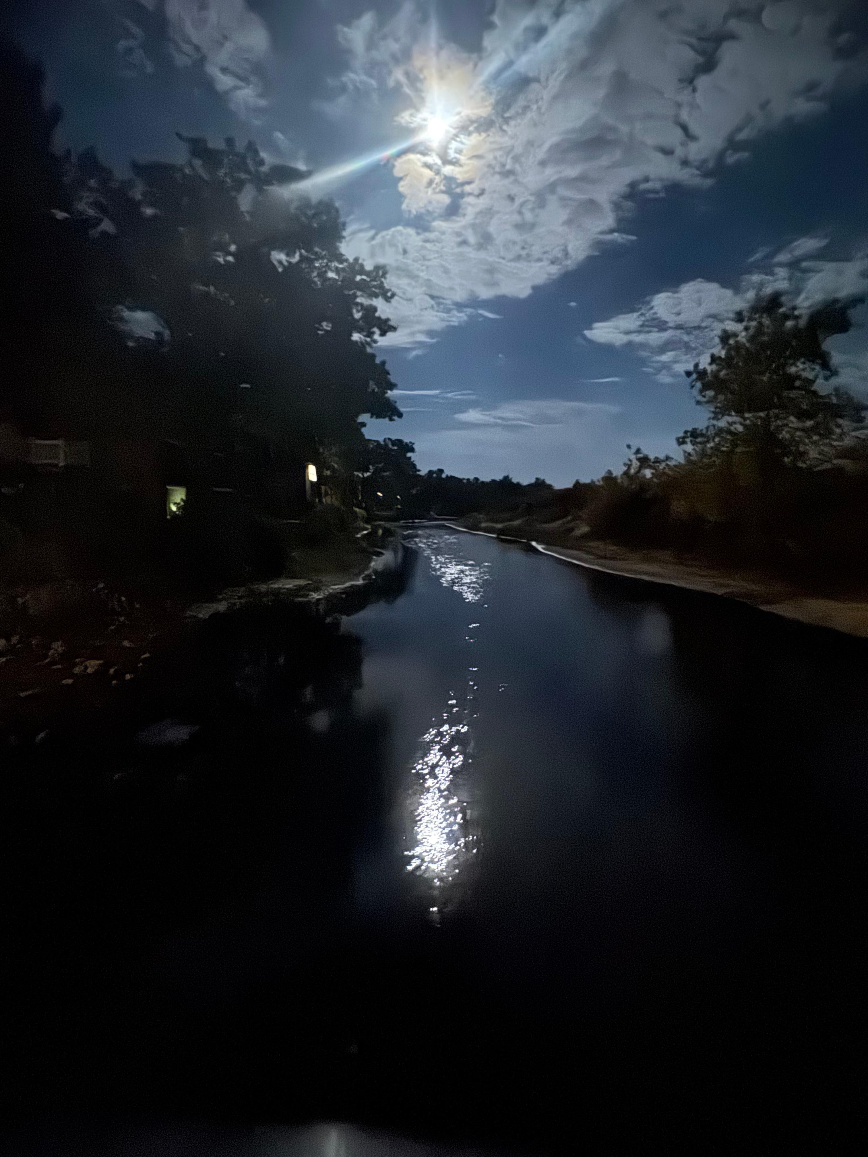 Crystal River at moonlight