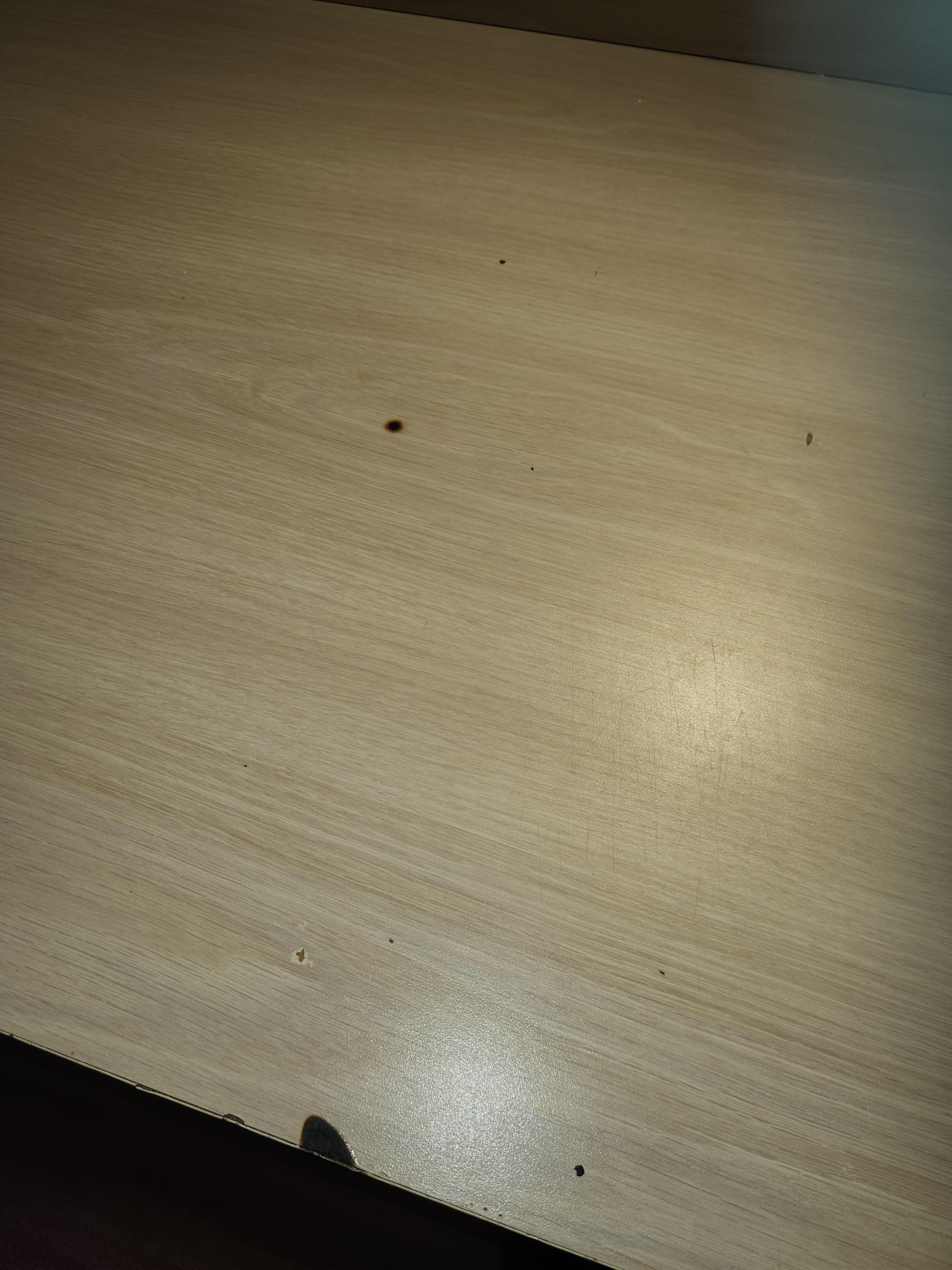 Burns on the furniture.