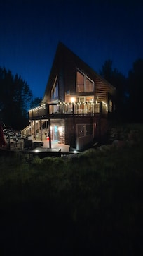 Cabin at night