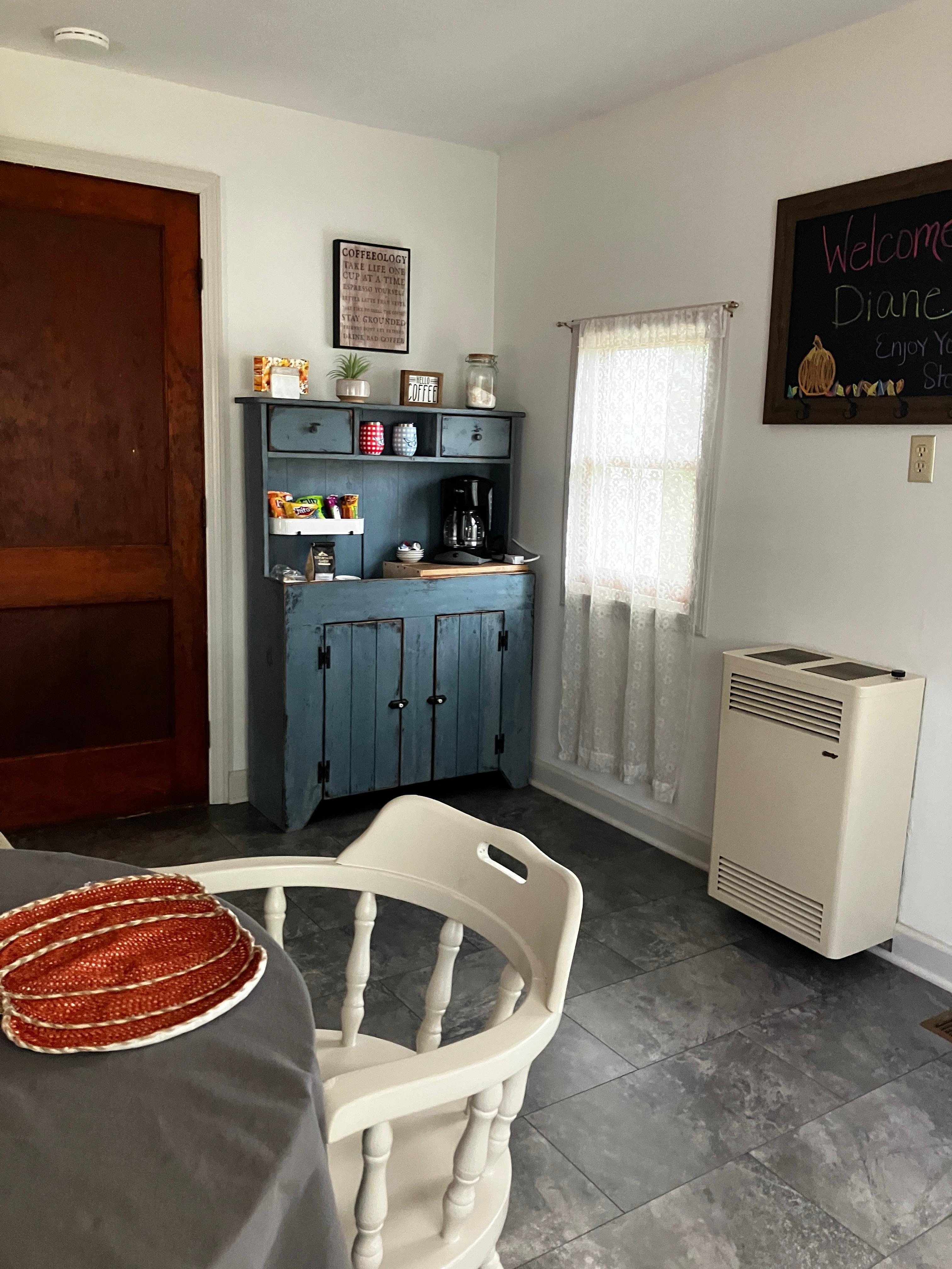 Loved the coffee bar cabinet. 
