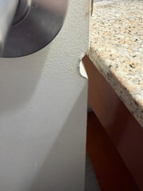 Bathroom door cut so it could open all the way.