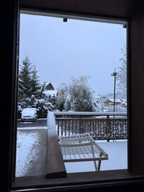 View from the window towards the patio after some snow