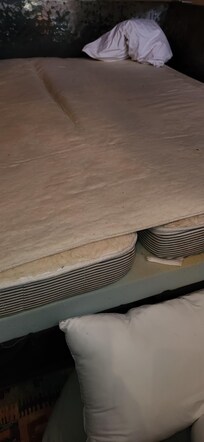 After we stripped the bed.