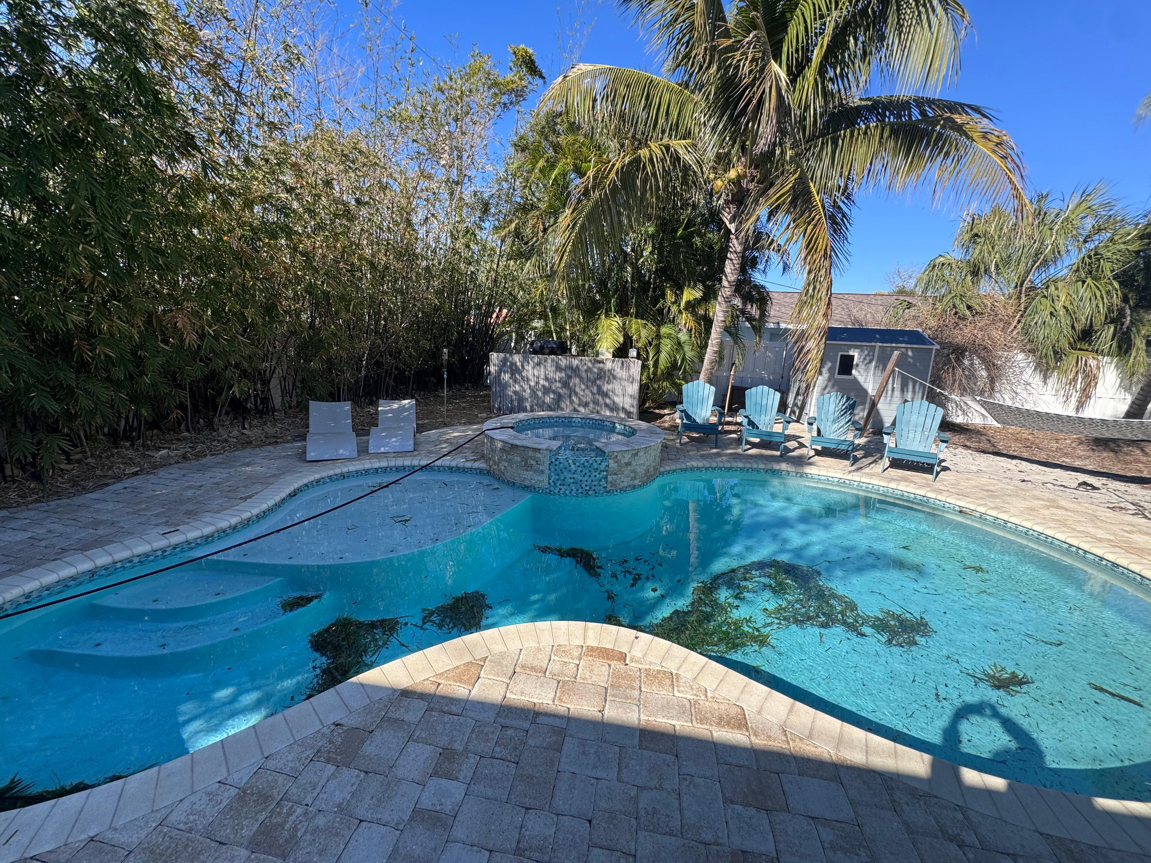 Pool and spa were great after heater was functioning and it was properly cleaned by the pool company 