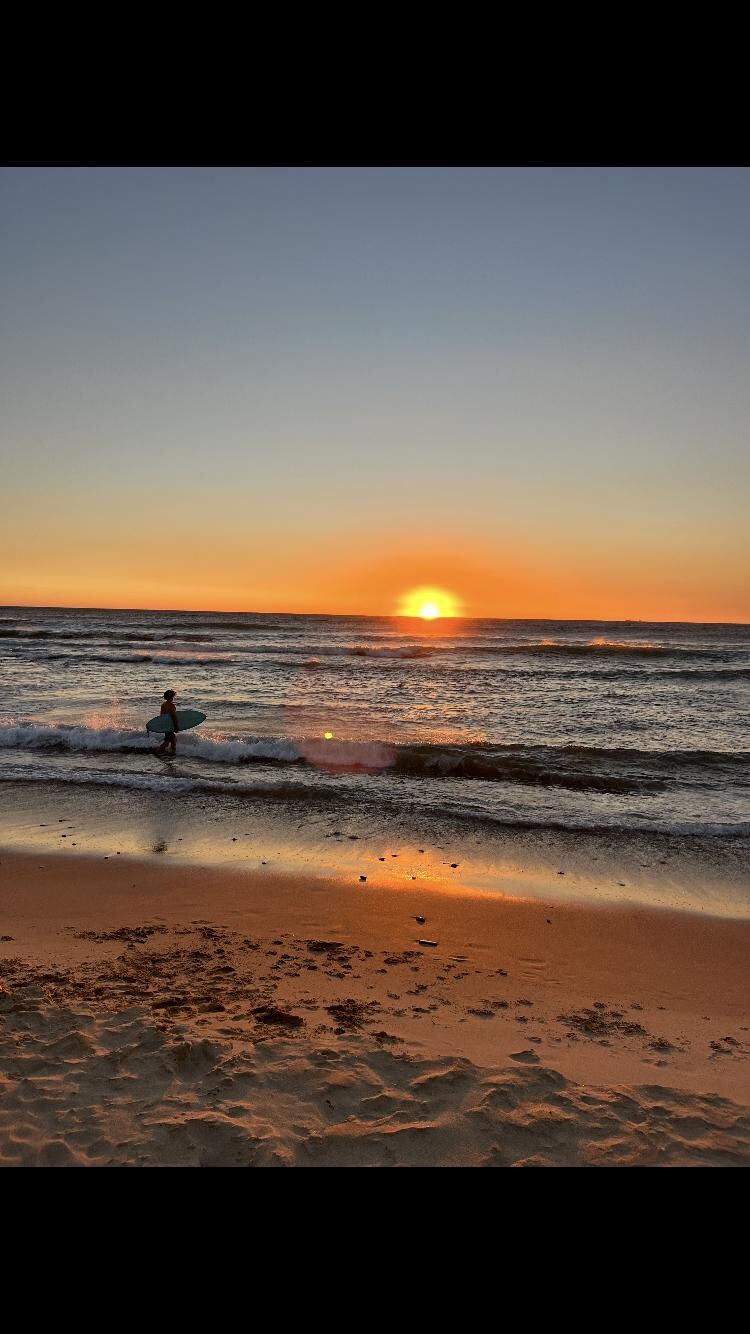 Glorious sun rise on the beach.