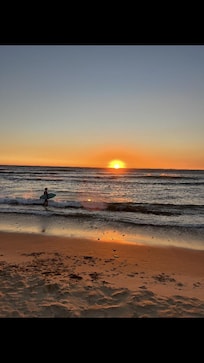 Glorious sun rise on the beach.