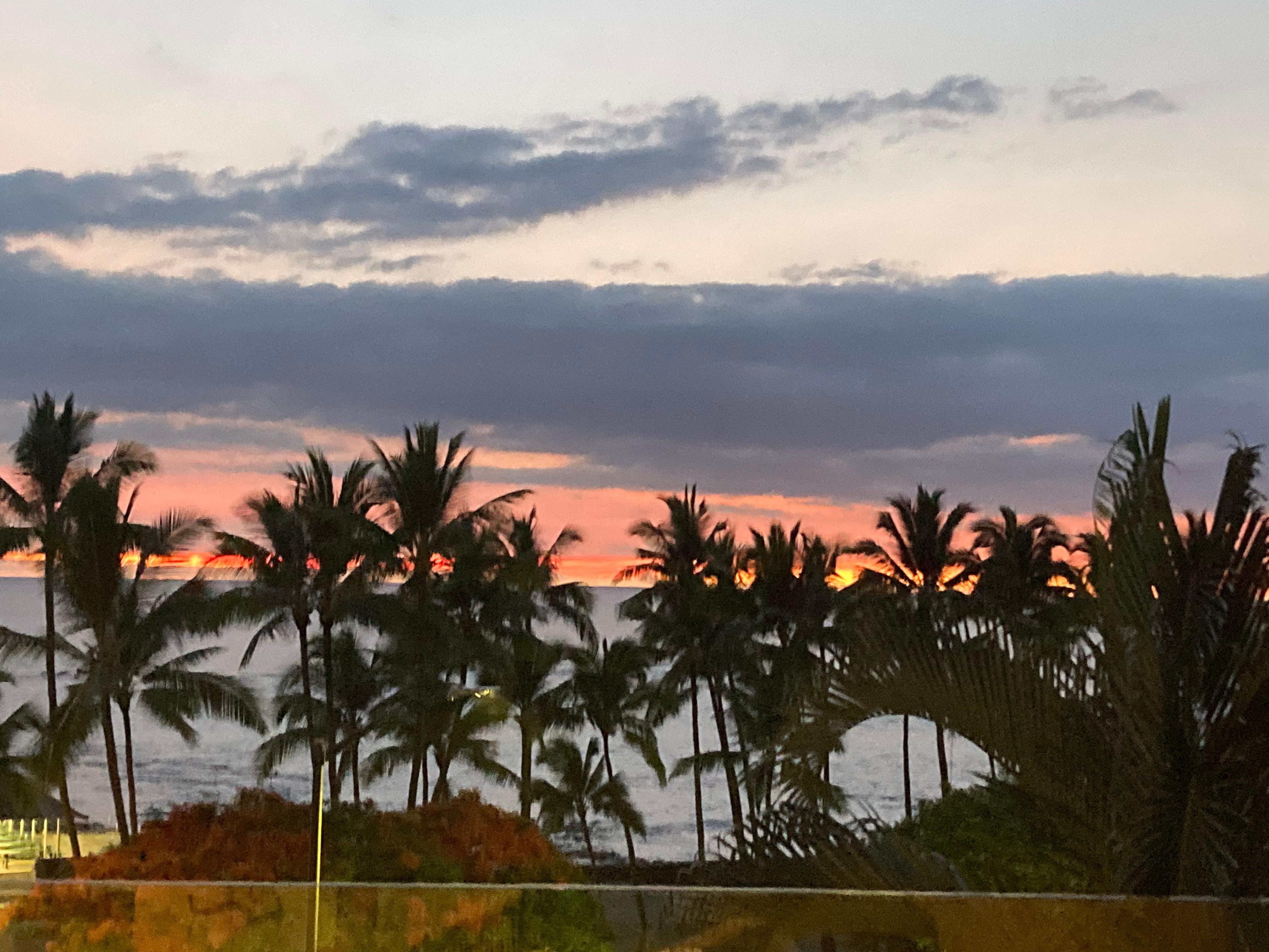 Sunset view from the lanai. 