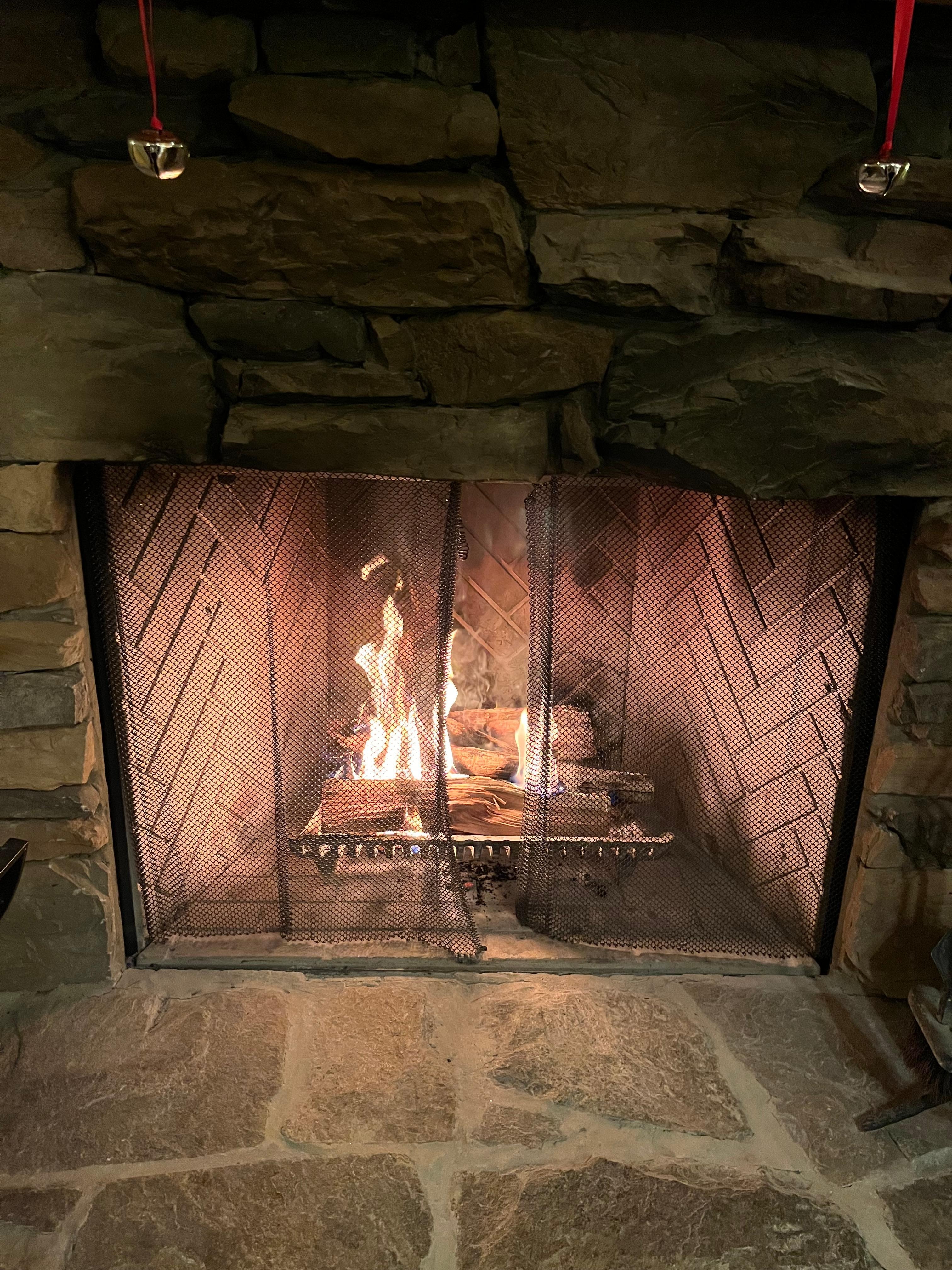 Cozy indoor fireplace 