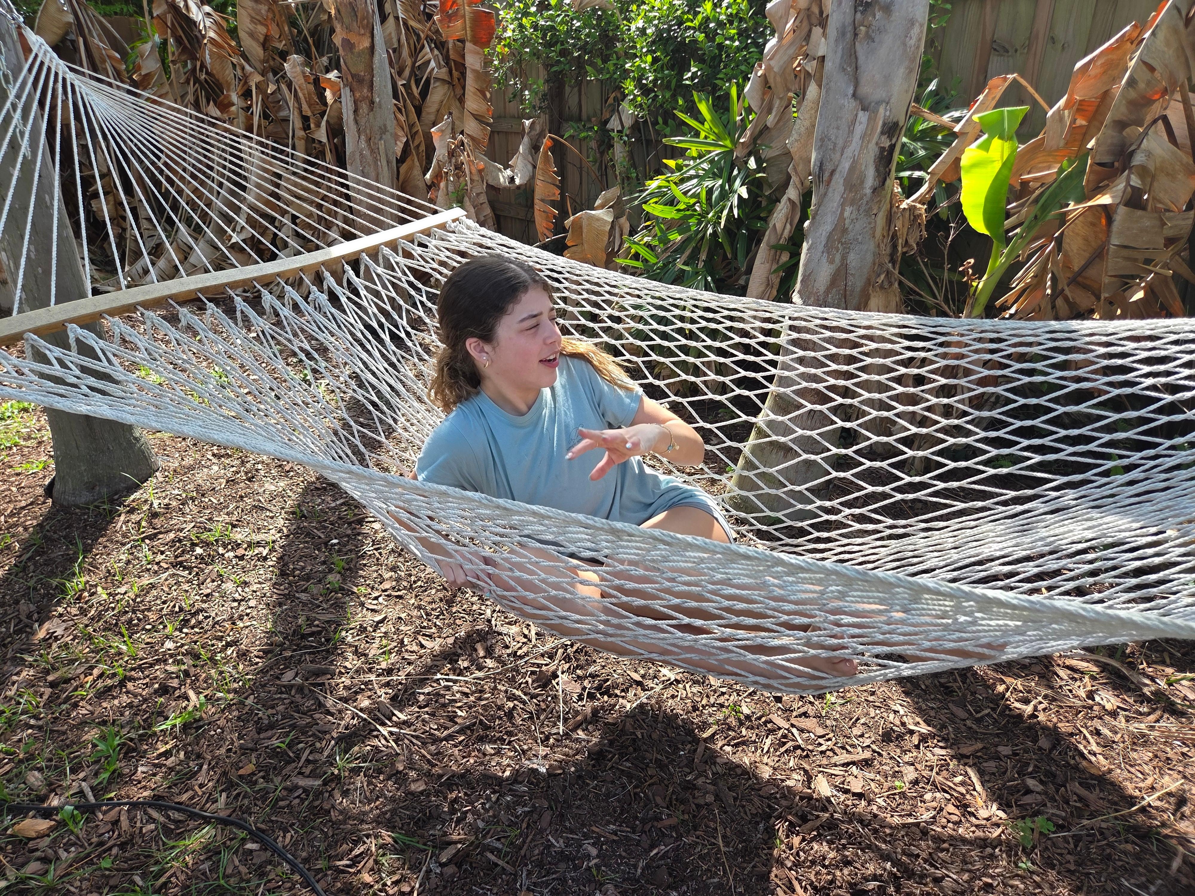Relaxing on the hammock 