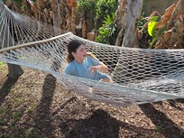 Relaxing on the hammock