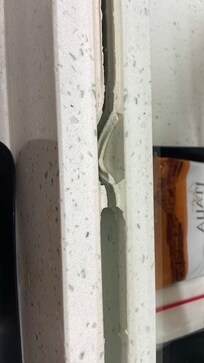 Back of counter on sink