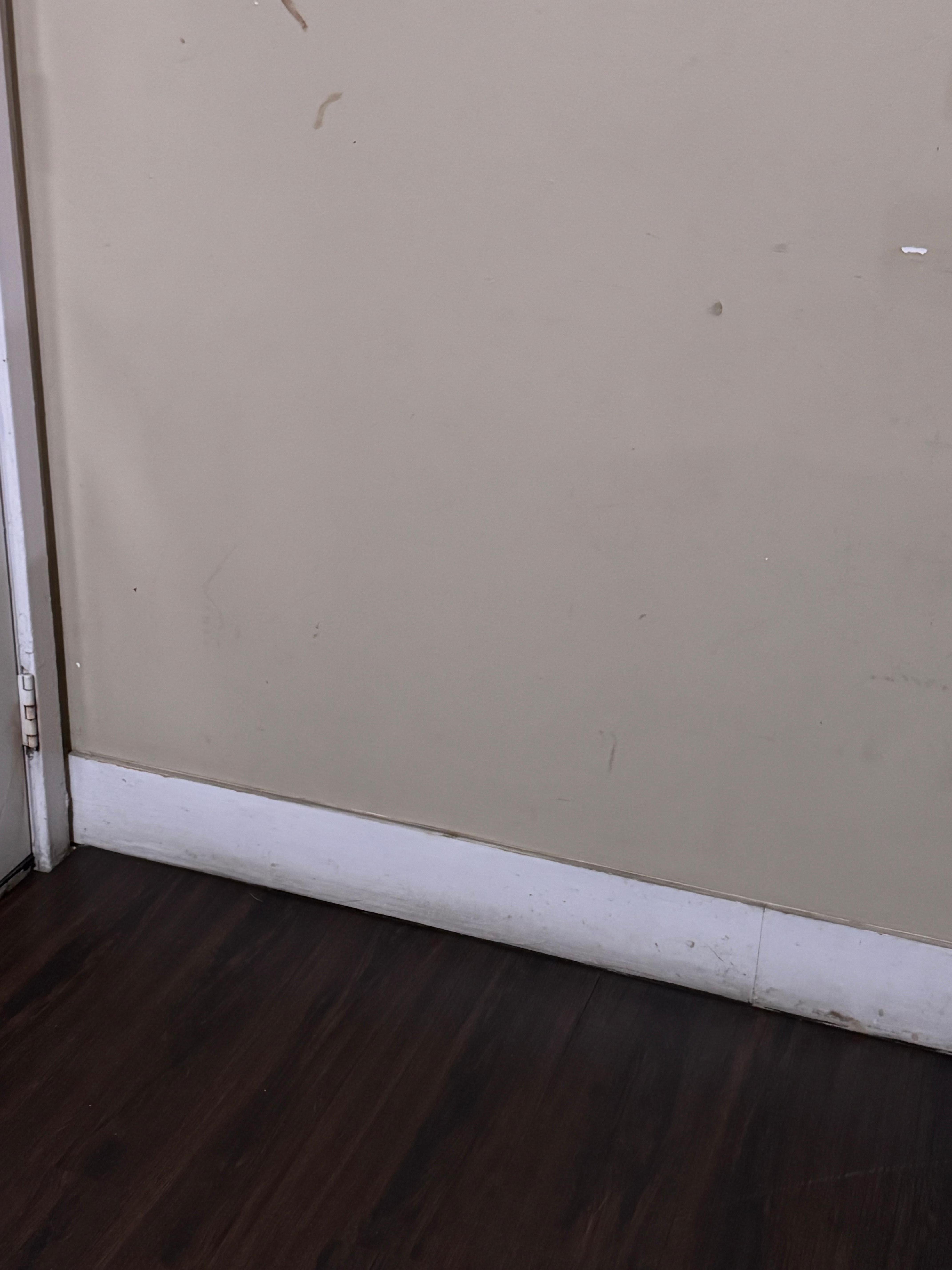 Walls filthy. Stained and dusty 