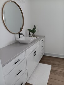 Master bathroom in master bedroom