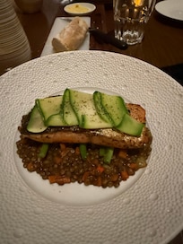 The main course at the French restaurant