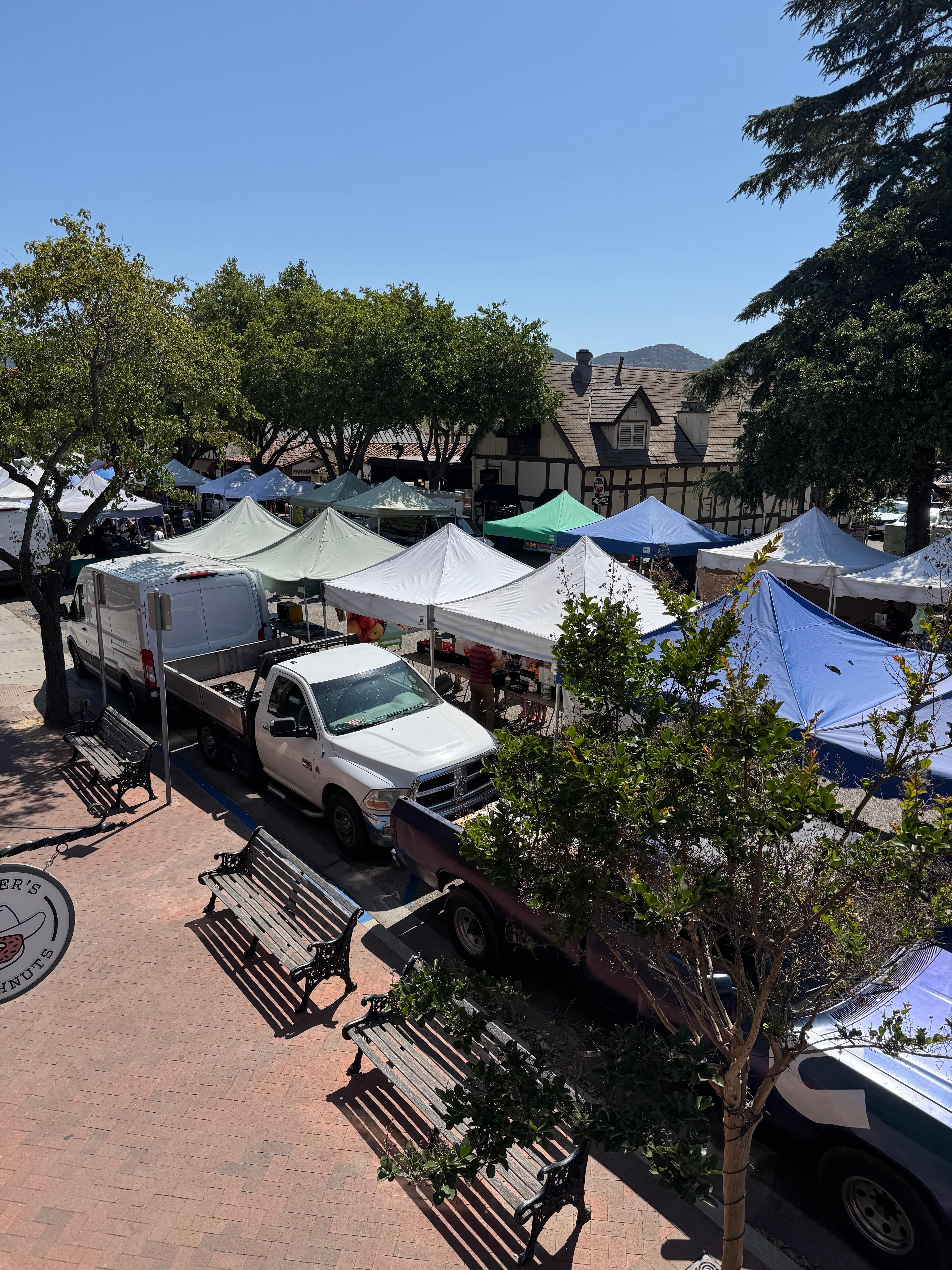 Farmers market right outside the hotels on Wednesdays. 