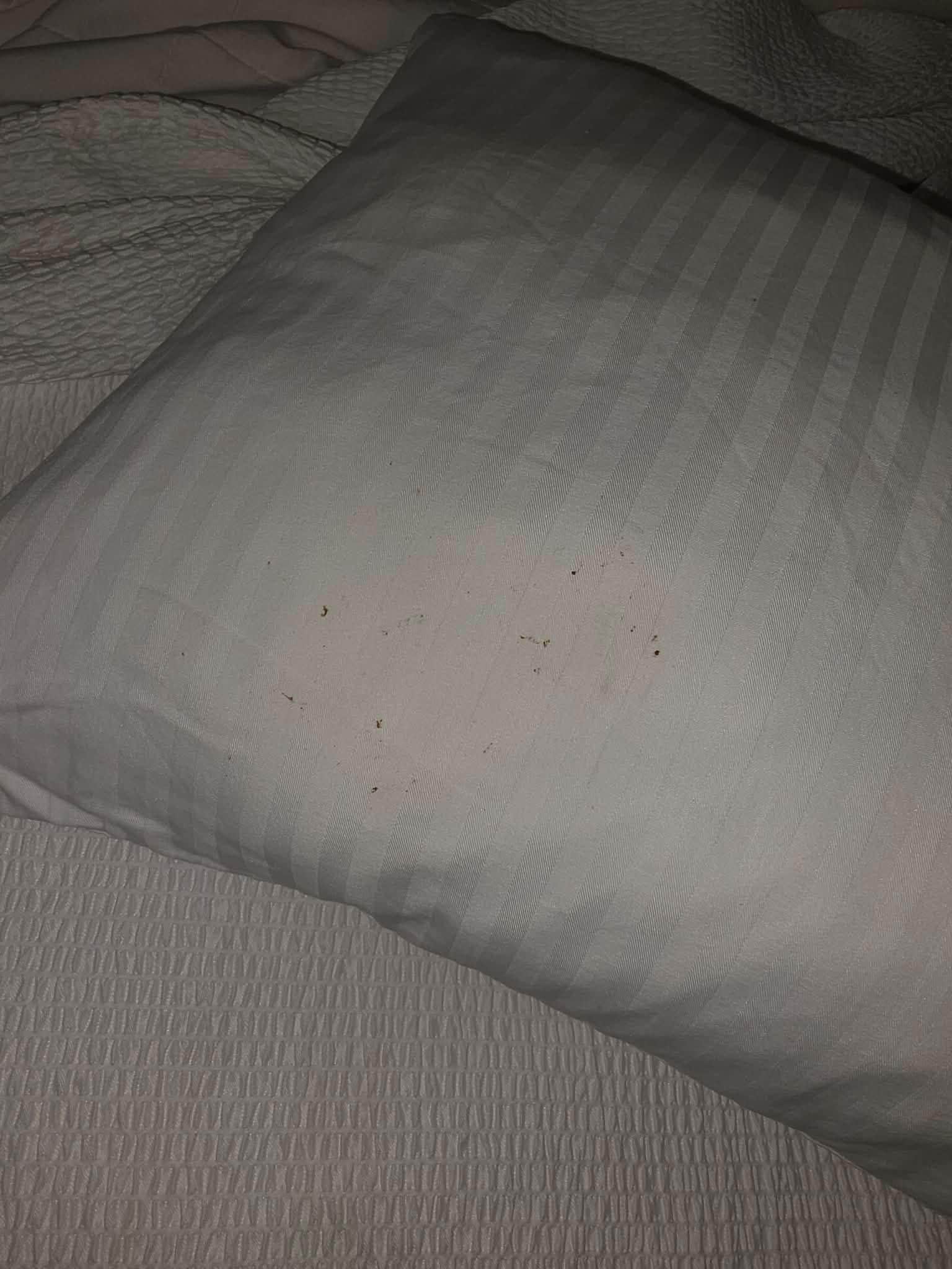 Stains or dirt on pillow
