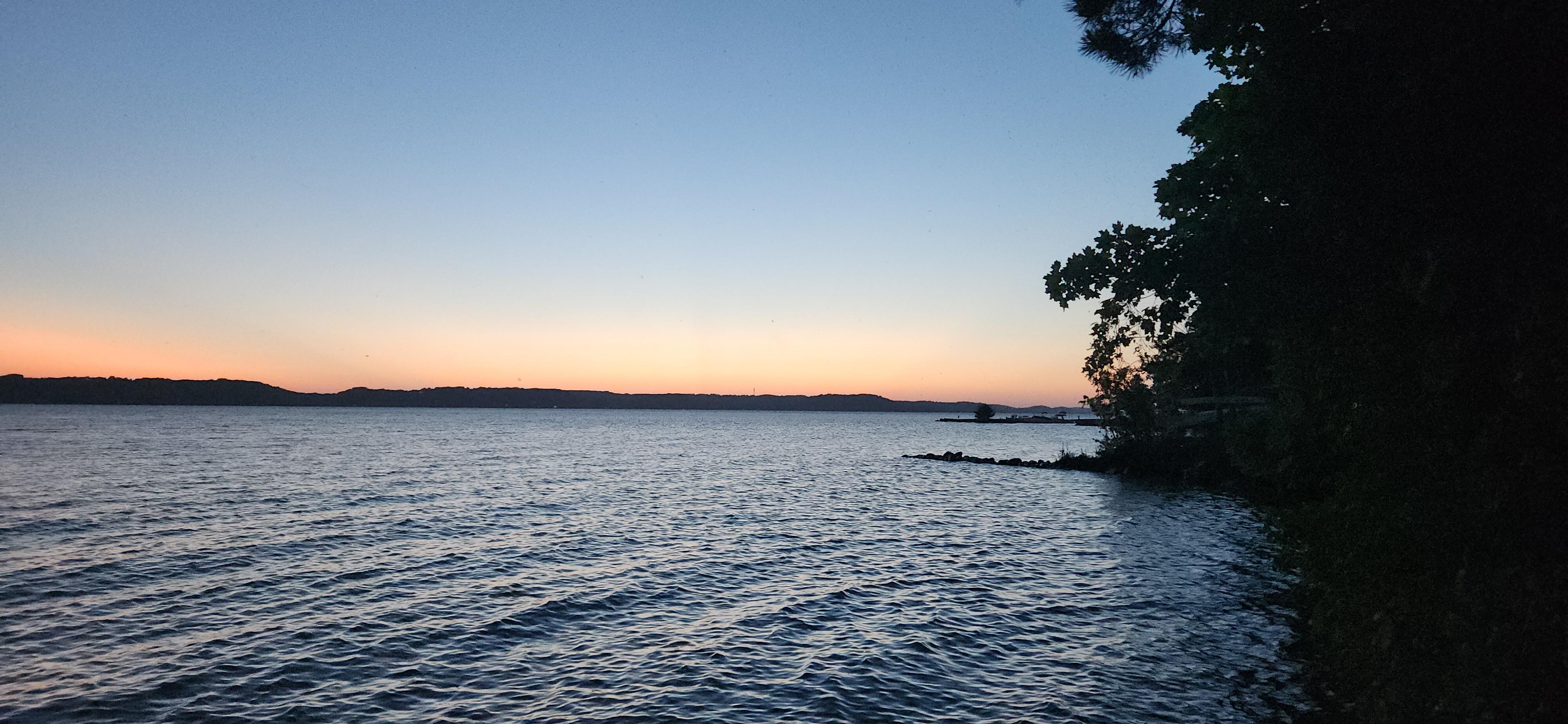 Sunset by cute public access area down the road from house.