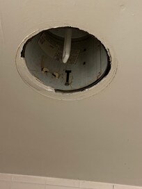 Open recessed light in the shower