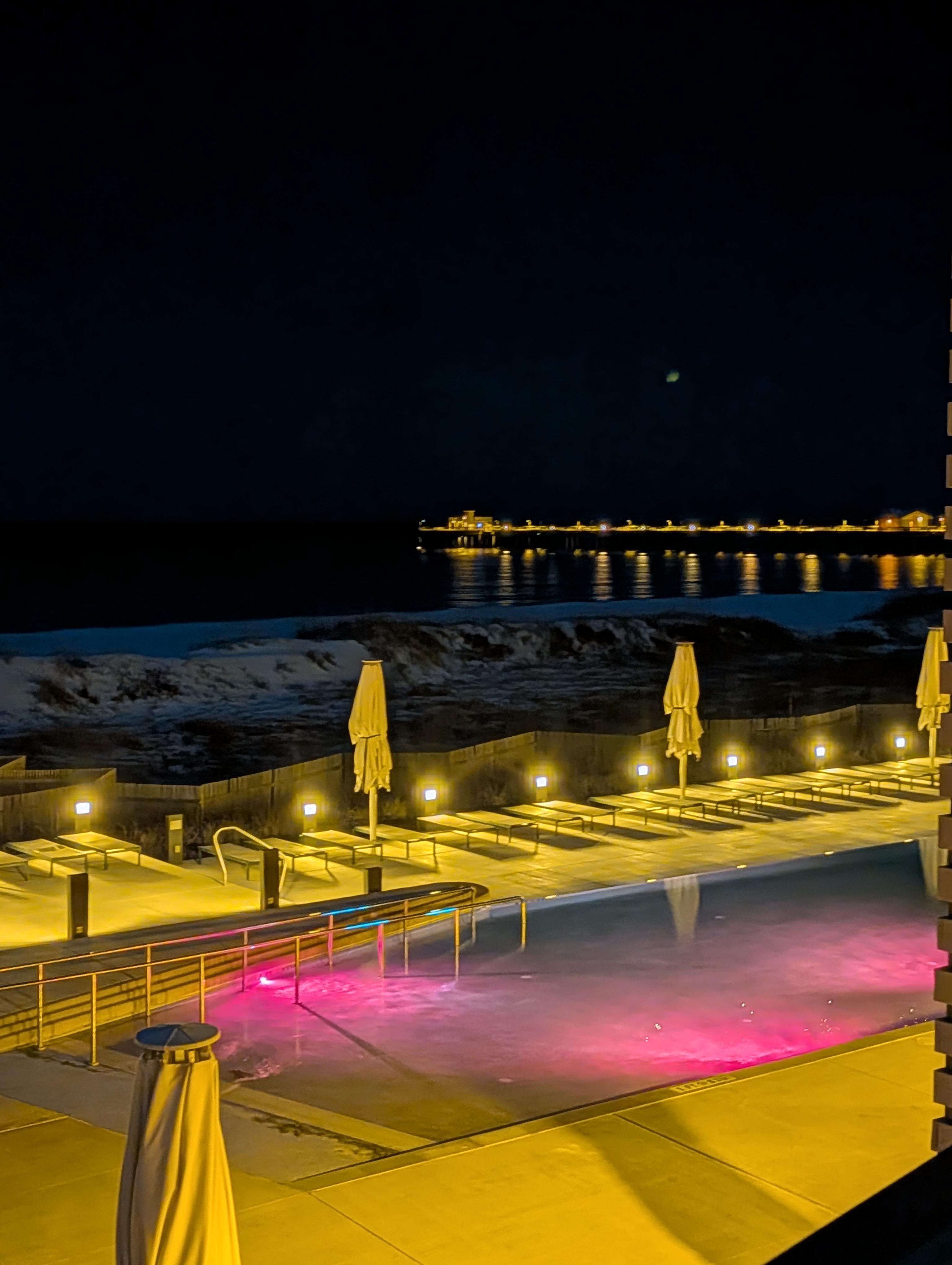 Night view was lovely looking away from the construction. 