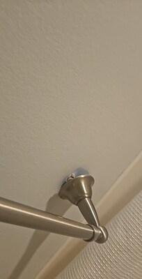The towel rack was coming out the wall and they told us just put it under the sink