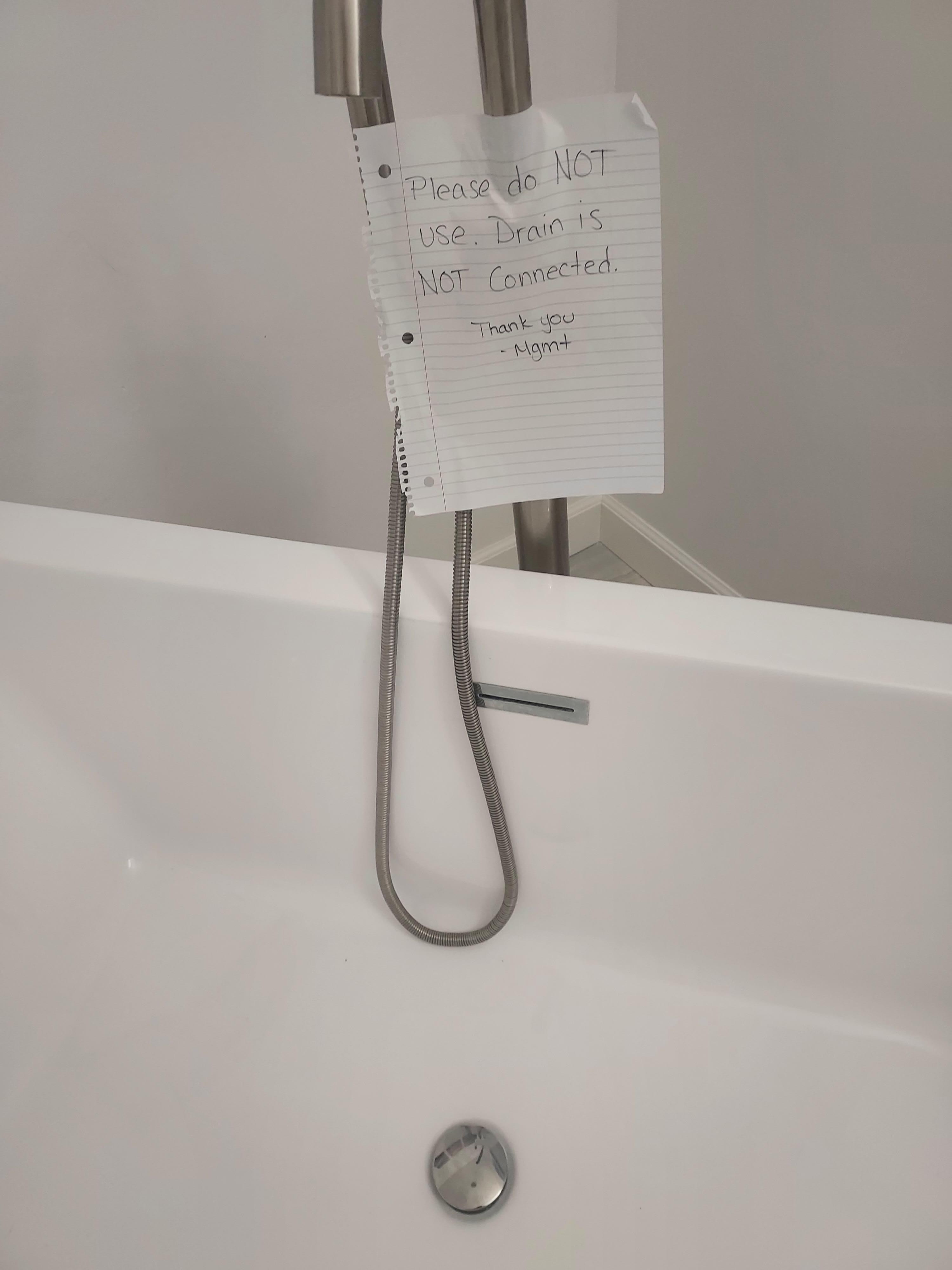 soaker tub Do Not Use