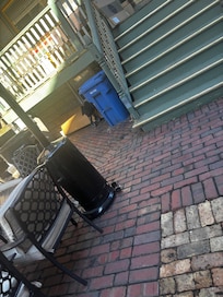 To the left of the house this is pathway to getting to room “8”