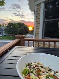 Sunset view from small porch off the kitchen
