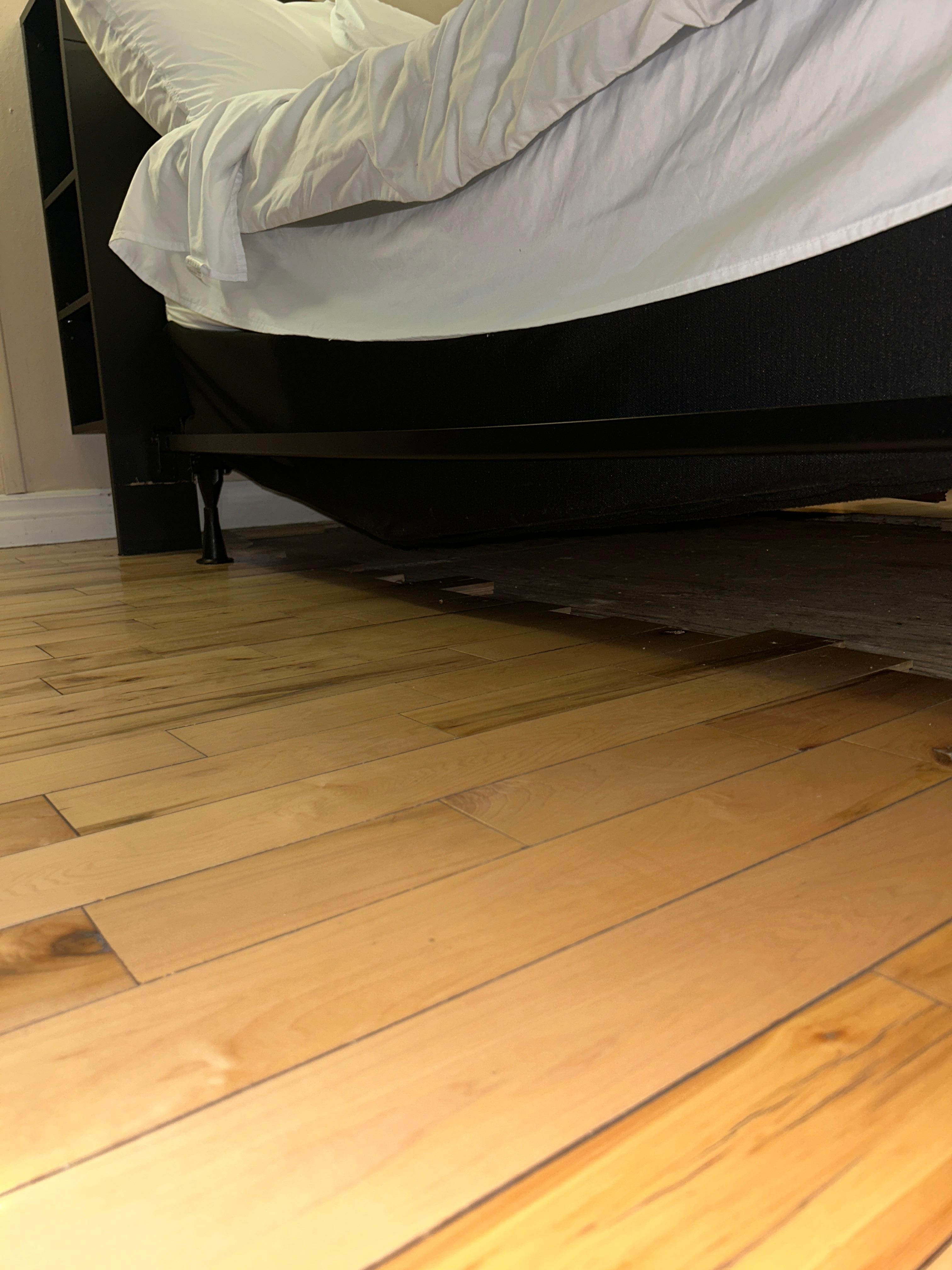 Bed is broken, why is there no flooring under the bed?