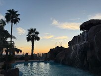 Az sunset over the pool