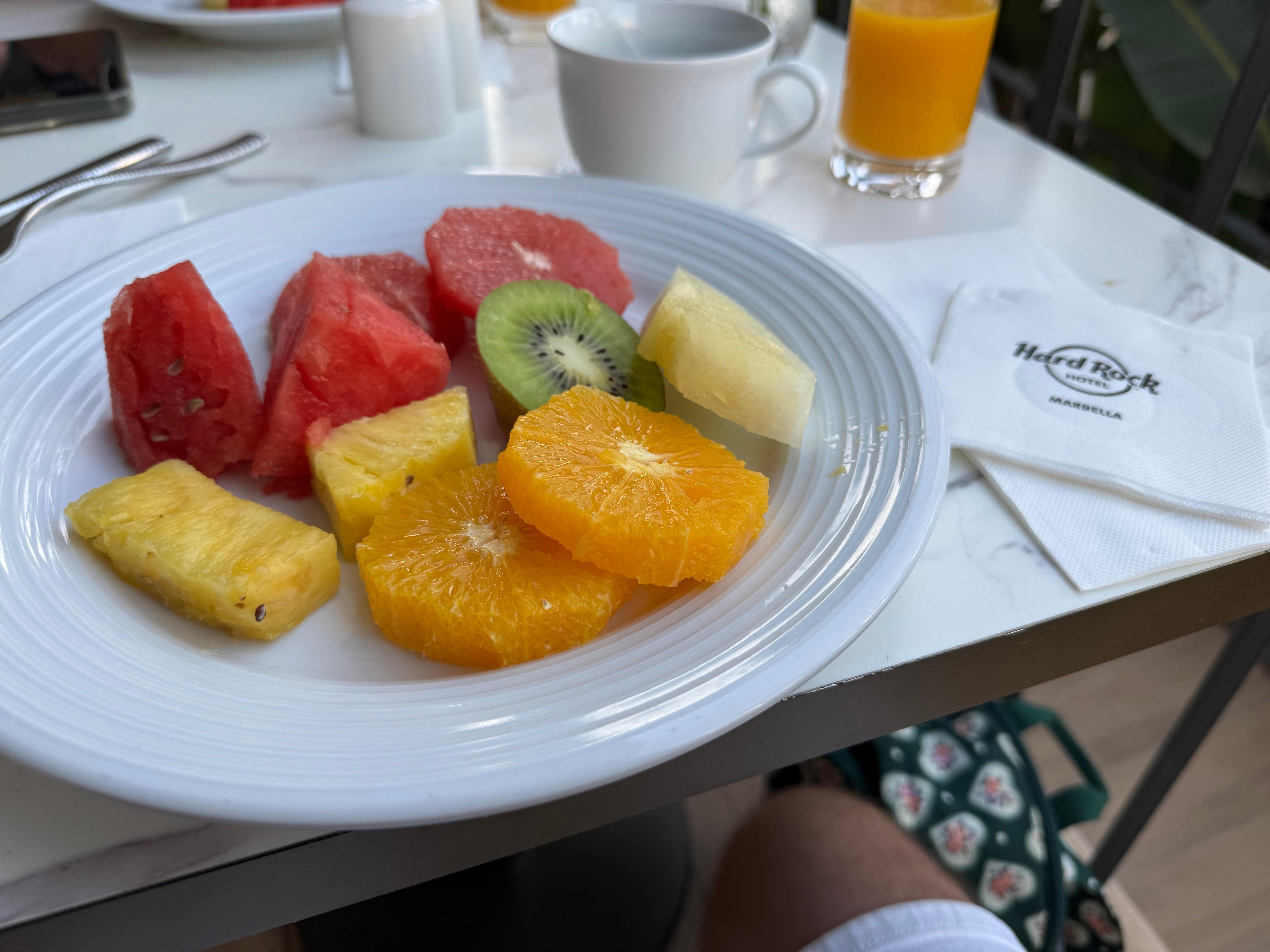 Amazing selection of fruit for breakfast 