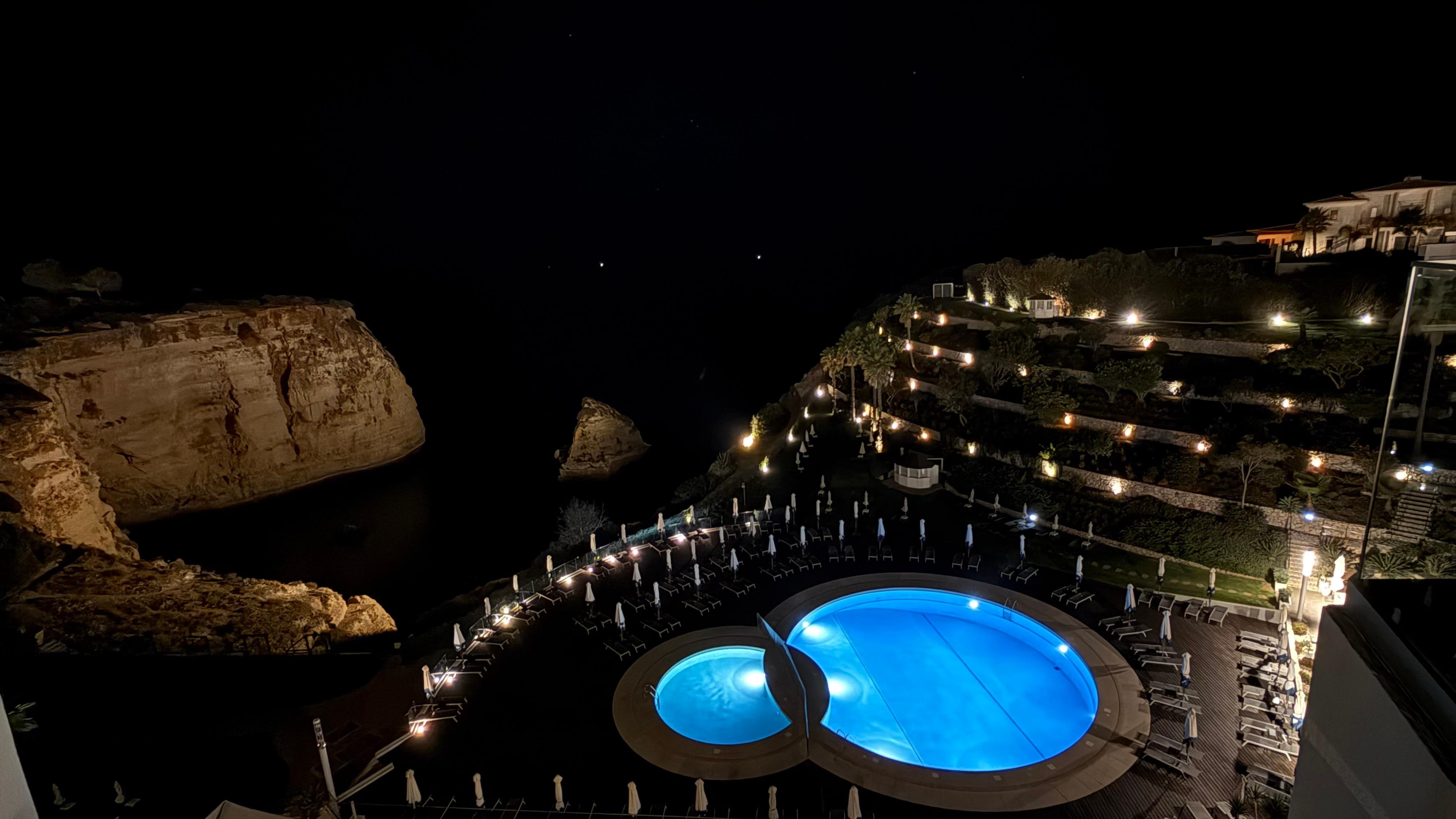 Night view of the pool