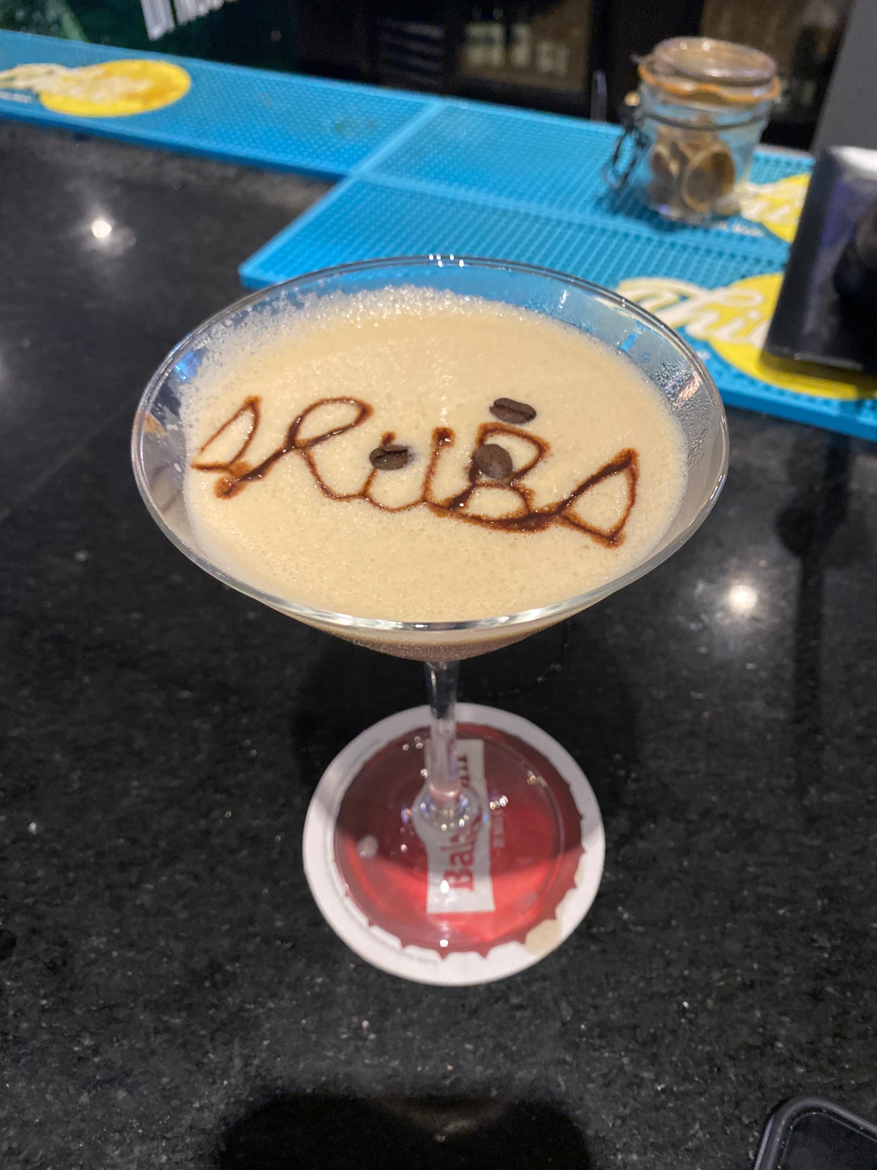 Espresso martini at the lobby bar.