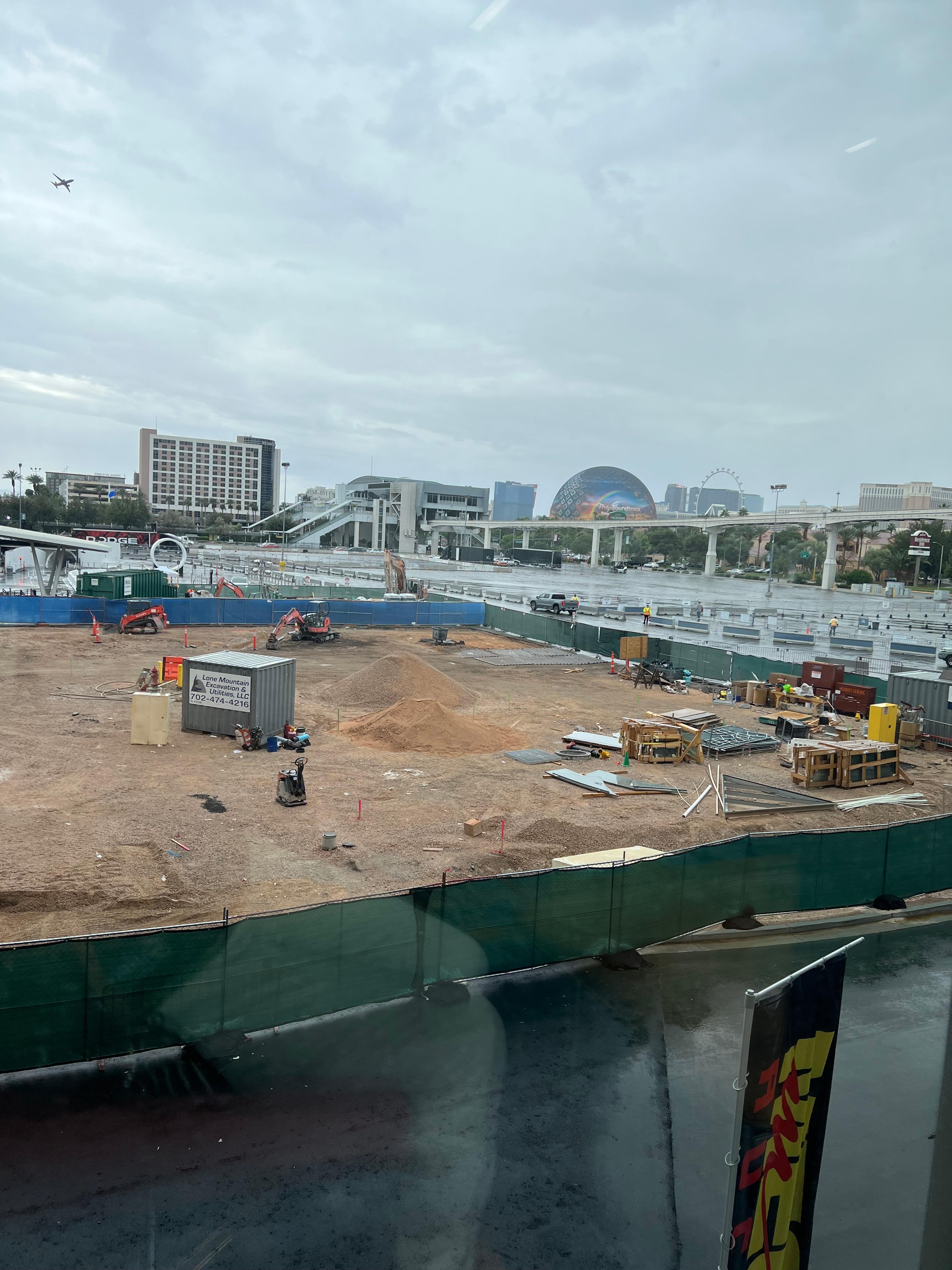 Construction at the convention center, not at the hotel, but you could still see the sphere