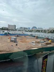 Construction at the convention center, not at the hotel, but you could still see the sphere