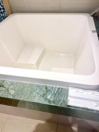 Tub in the bathroom of suite