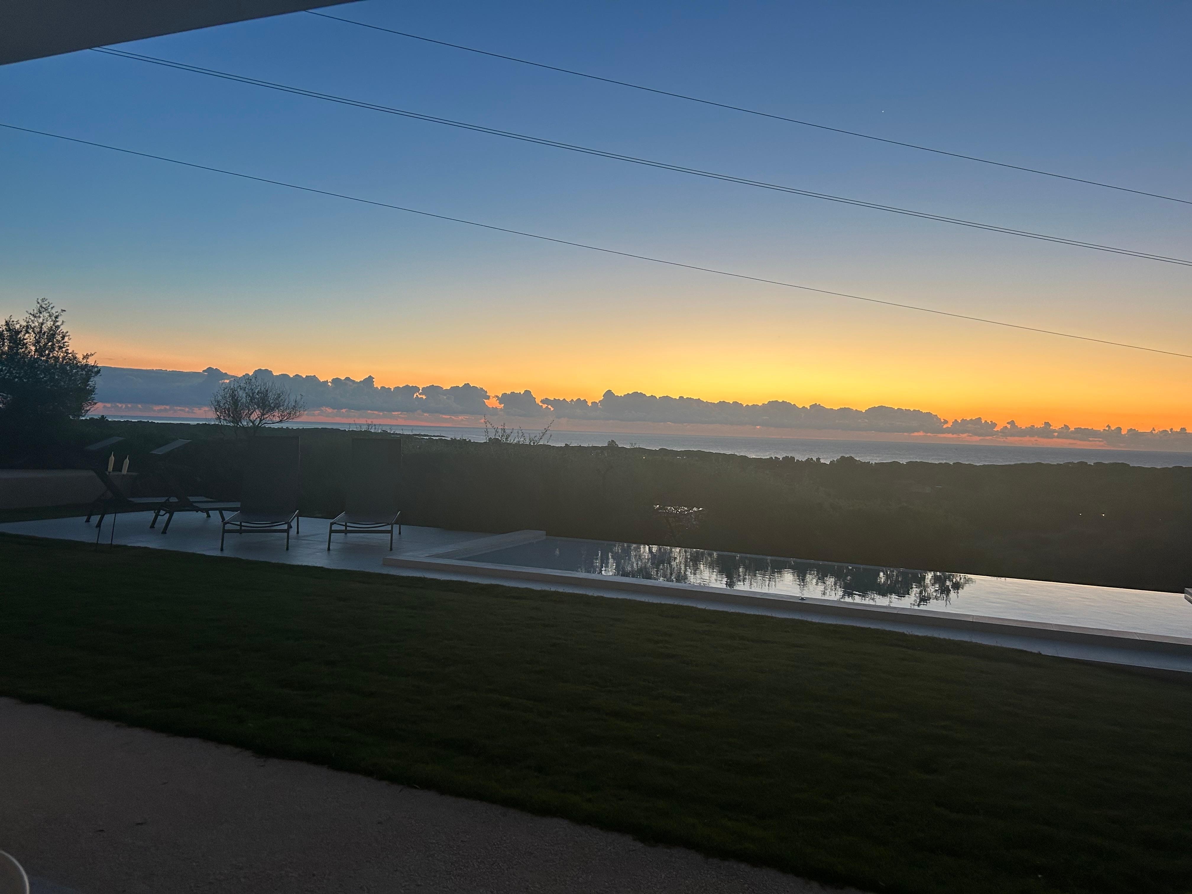 The view from the patio at sunrise.