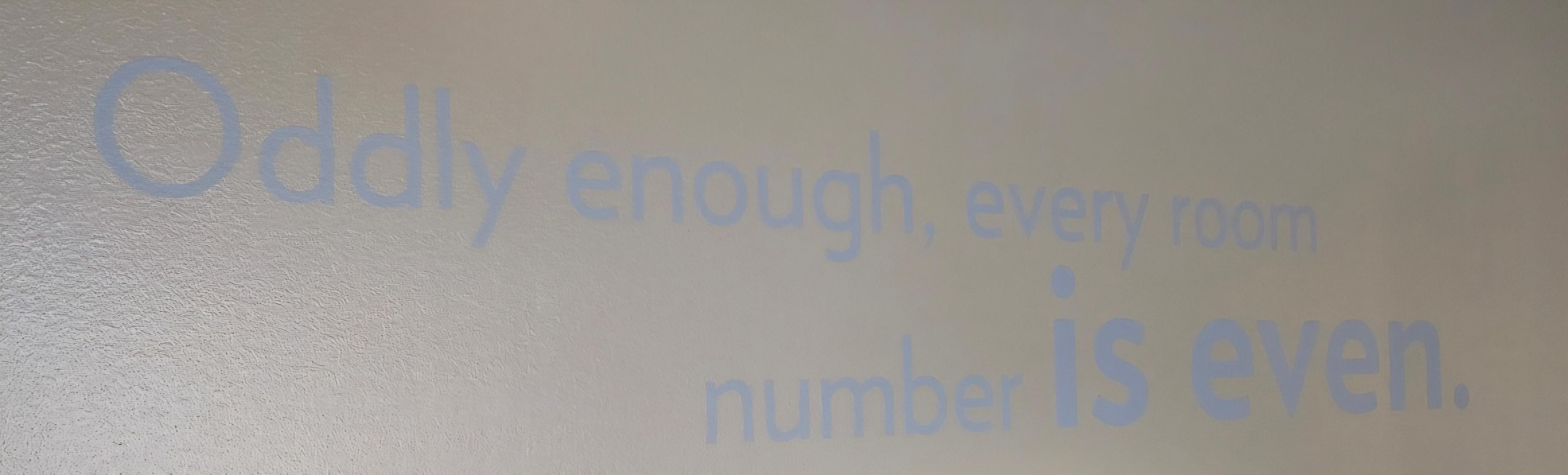 Even room number is even.