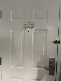 I cleaned the door.