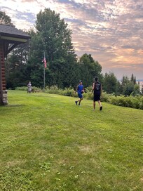 Lots of room for the boys to play in the yard.