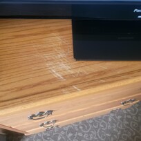 Dresser is older and scratched. Could be much nicer ery easily with a little investment into upgrades