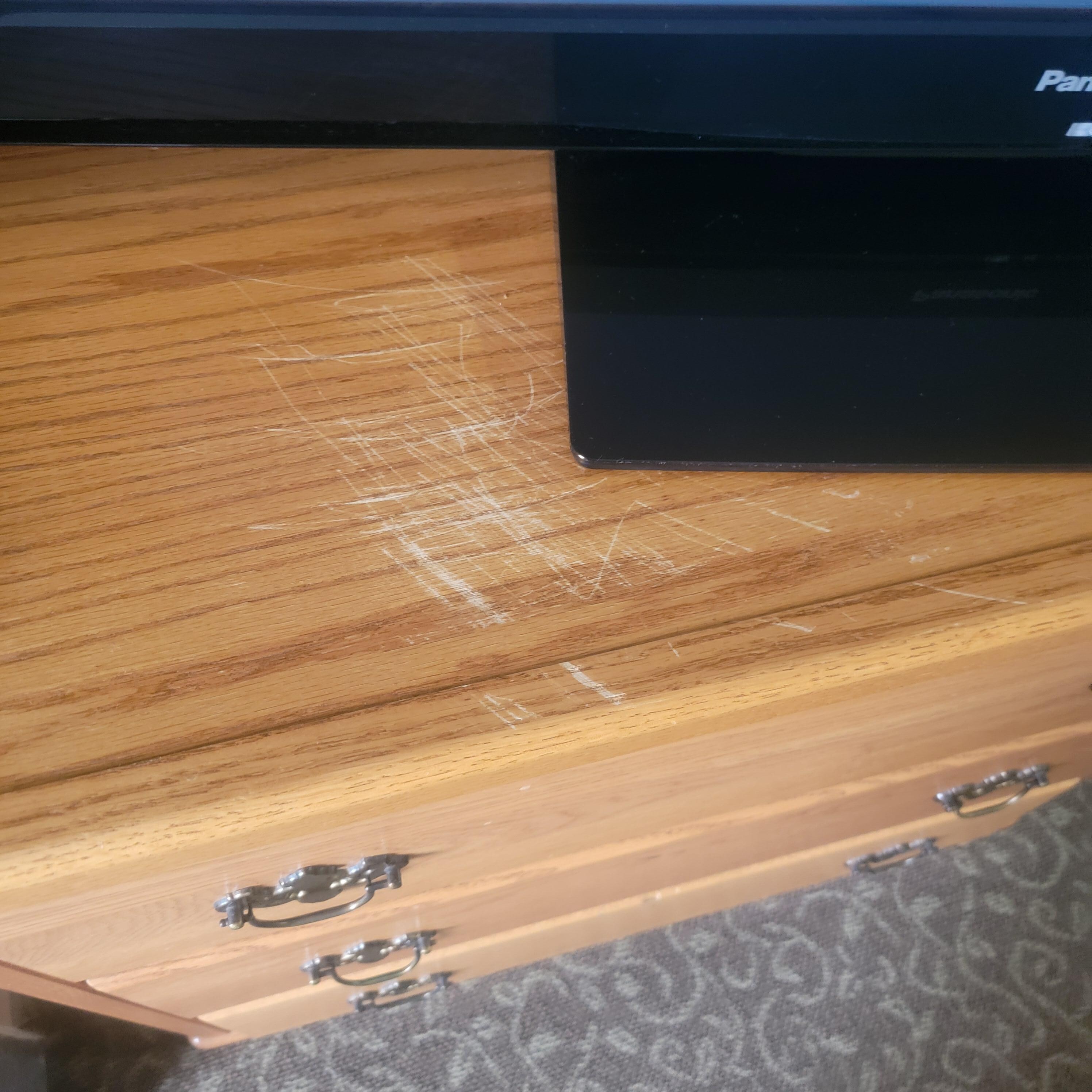 Dresser is older and scratched. Could be much nicer ery easily with a little investment into upgrades