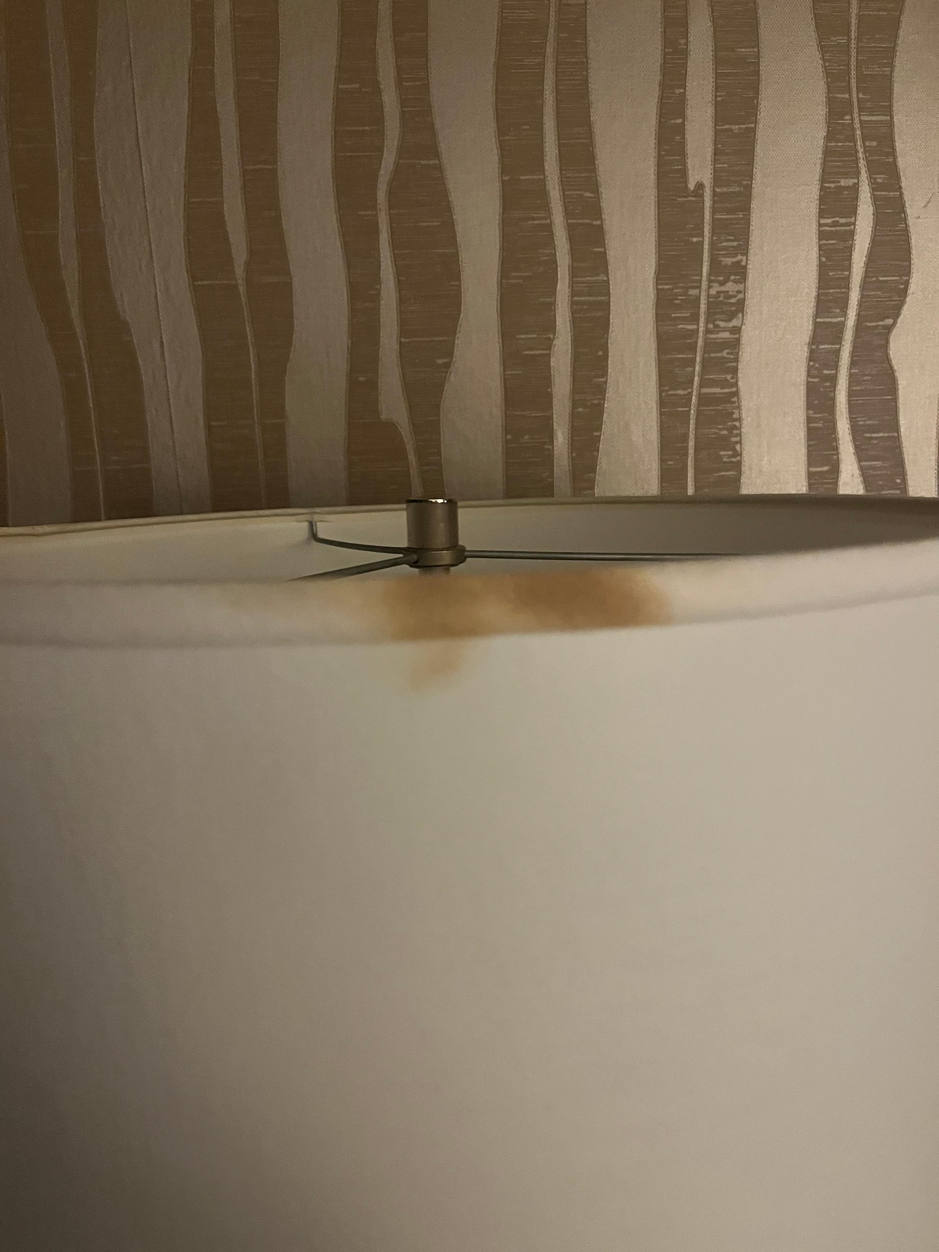 Stains on lampshades. 