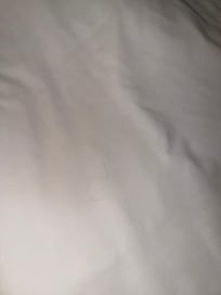 one of the ma t strands of hair we spotted on our bed