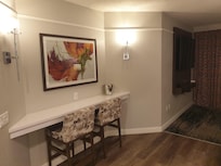 Entry bench great for having things on hand for outings