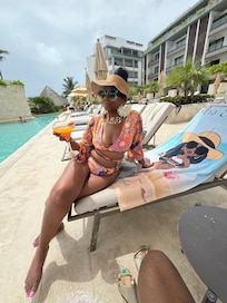 Lounging by the Famliy pool