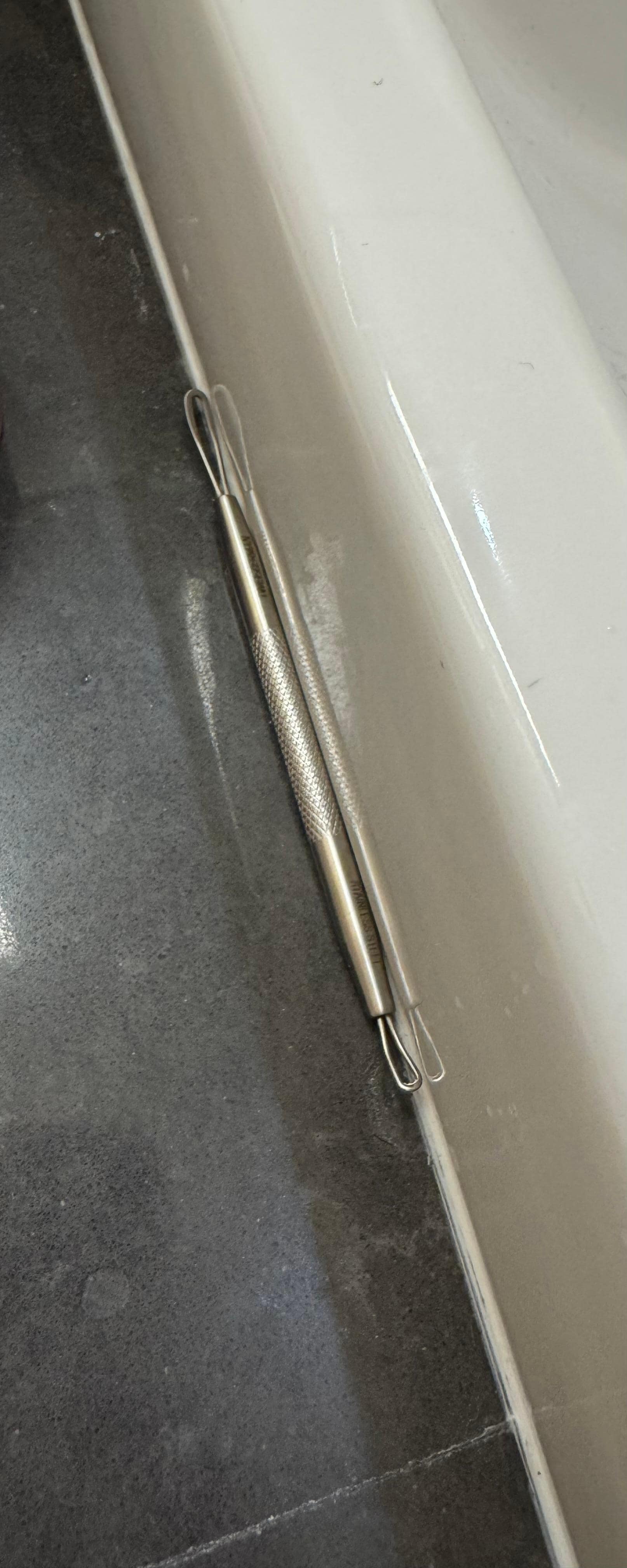 Someone’s blackhead remover by the sink 🤮 Not mine.