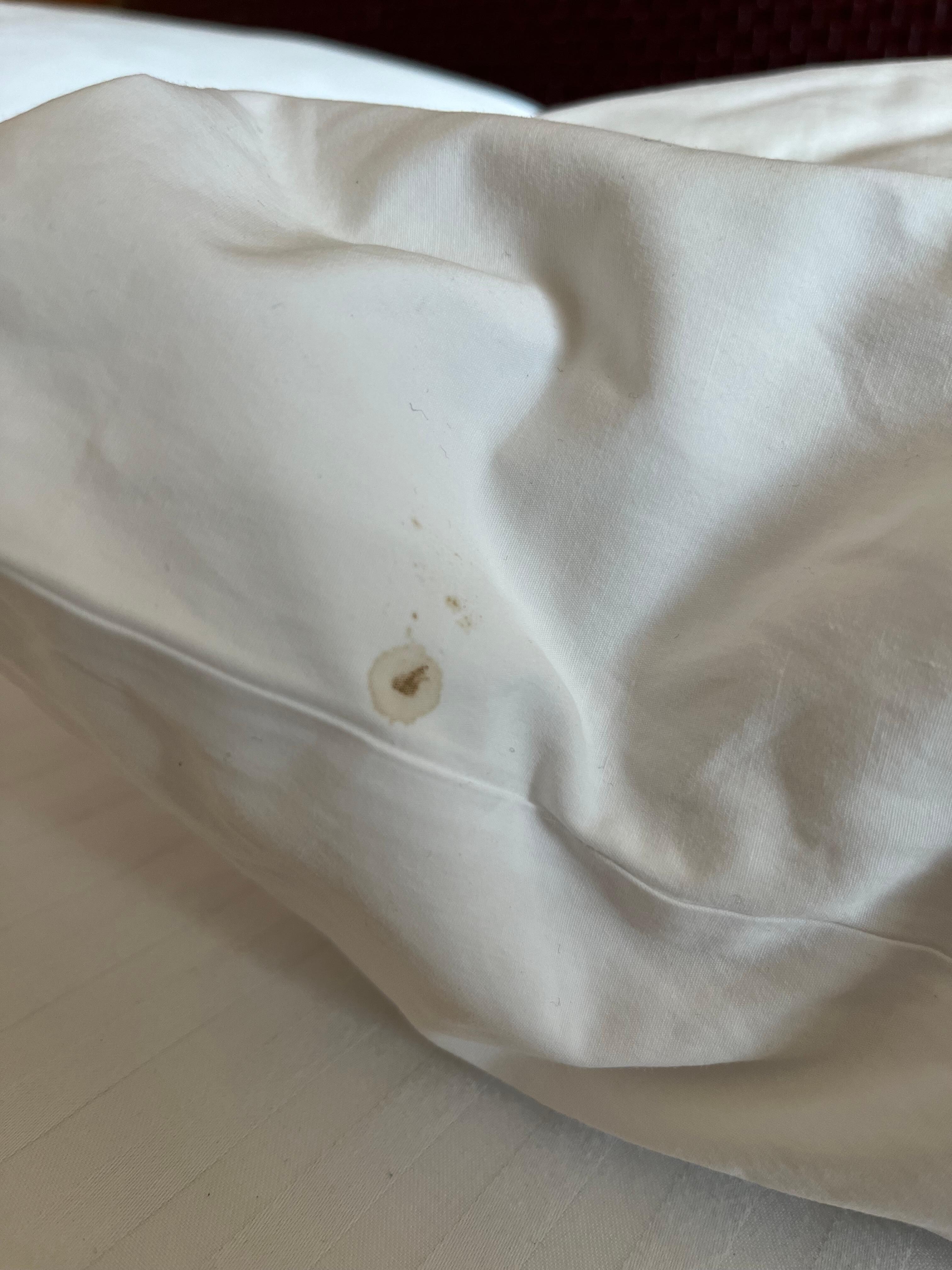 Blood stains on sheets and covers all of my photos will not upload but it was more blood on covers and hair no one came to change bedding until the next day after 1 pm after me asking them to over 4 times, 