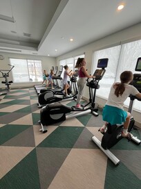 The girls had a blast discovering exercise in a gym!!