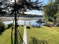 Coffee from the screened in porch in the early morning