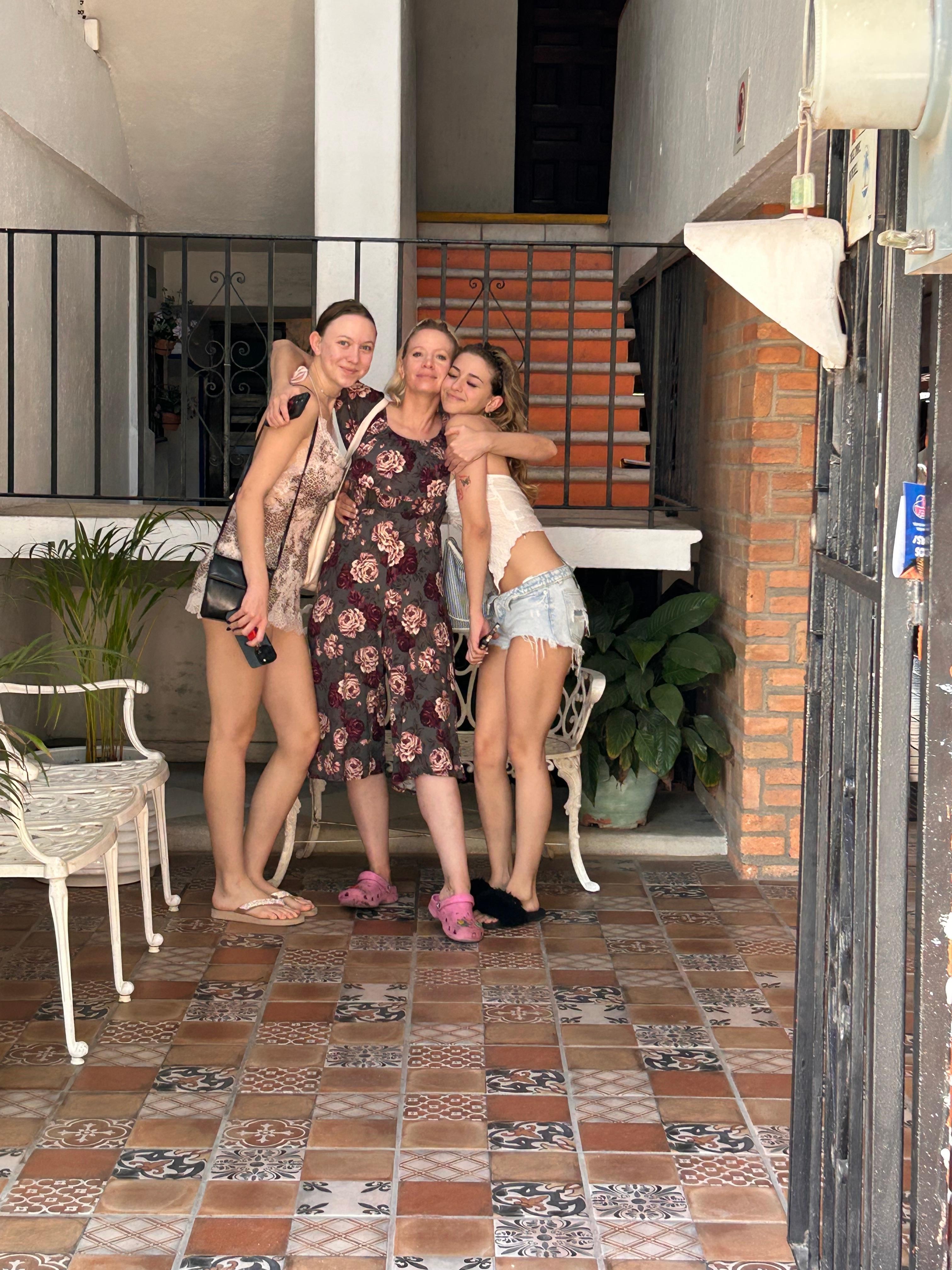 The entrance to the hotel.